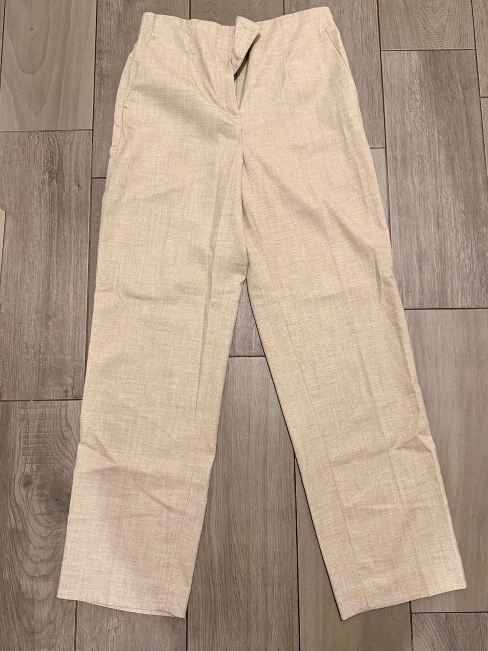 H&M Beige Straight-Leg Trousers